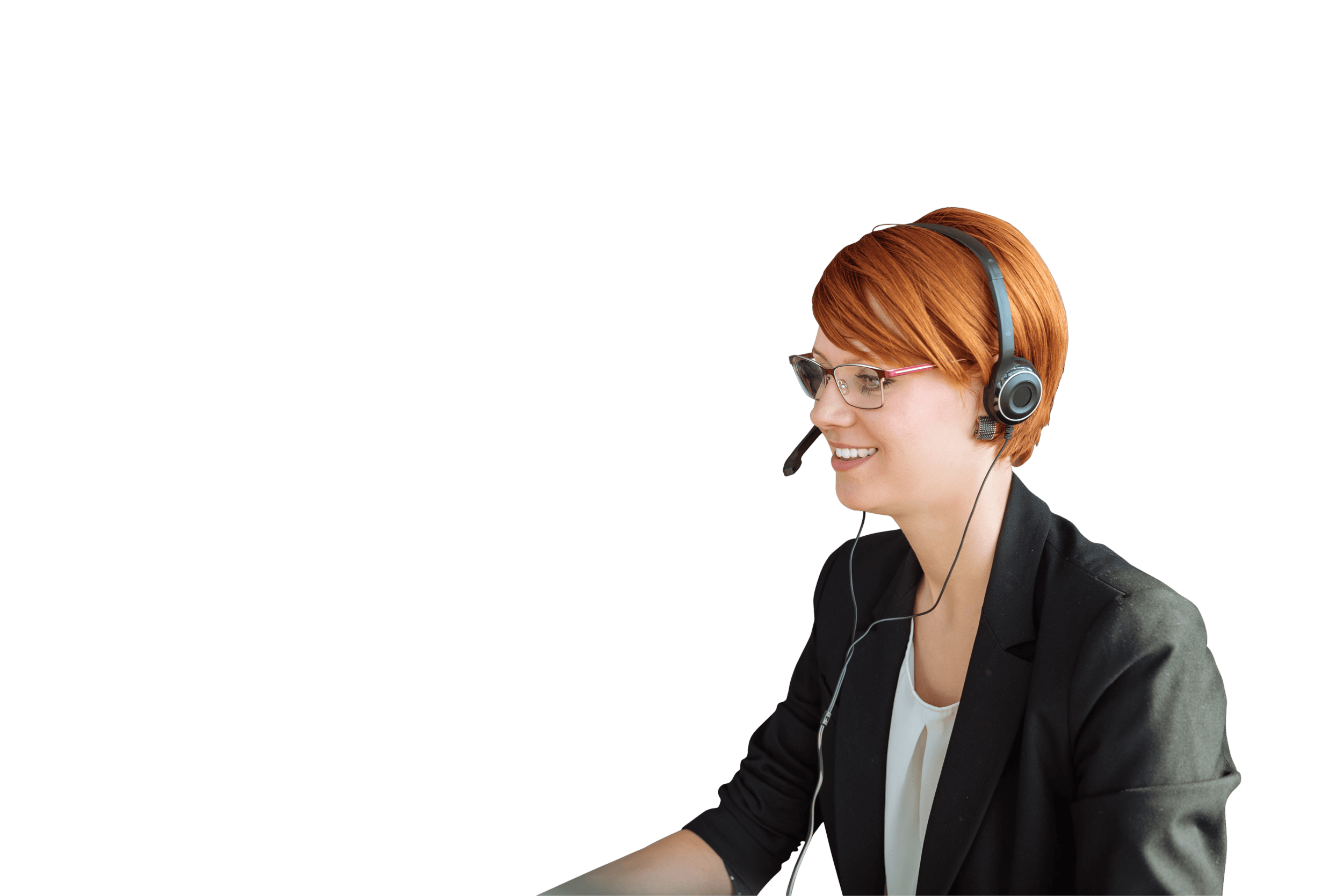 Industrial Temporaries Woman with Headset in Call Centre